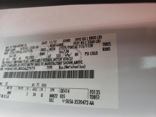 Photo 10 from auction – 2013 FORD ECONOLINE with VIN 1FBNE3BL8DDA27675