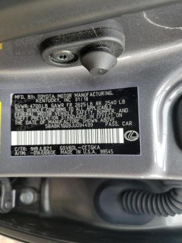 Photo 10 from auction – 2018 LEXUS ES 350 with VIN 58ABK1GG9JU094499