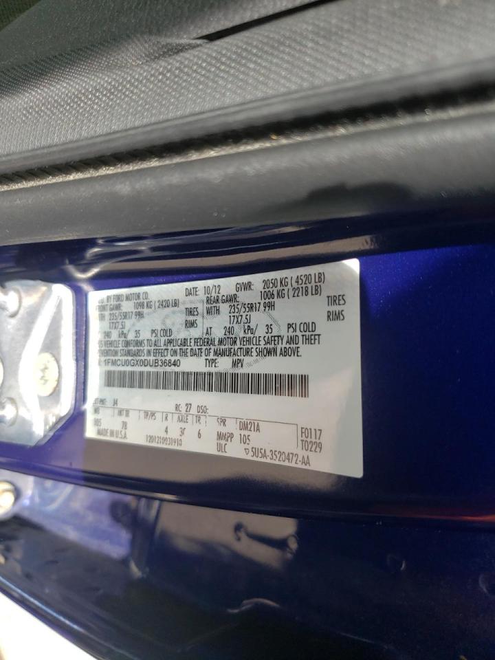 Photo 10 from auction – 2013 FORD ESCAPE SE with VIN 1FMCU0GX0DUB36840