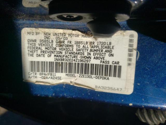 Photo 10 from auction – 2004 TOYOTA COROLLA CE with VIN 1NXBR32E24Z196297