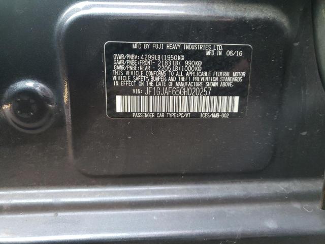 Photo 10 from auction – 2016 SUBARU IMPREZA PR with VIN JF1GJAF65GH020257