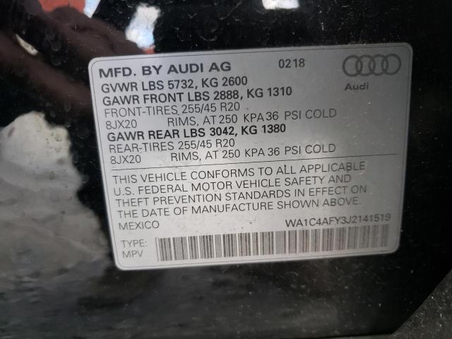 Photo 10 from auction – 2018 AUDI SQ5 PRESTI with VIN WA1C4AFY3J2141519