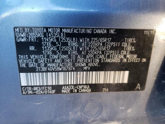 Photo 10 from auction – 2011 TOYOTA RAV4 with VIN 2T3BF4DV5BW167974