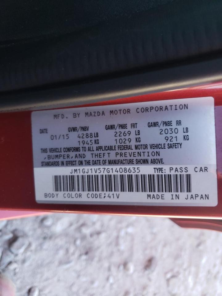 Photo 20 from auction – 2016 MAZDA 6 TOURING with VIN JM1GJ1V57G1408635
