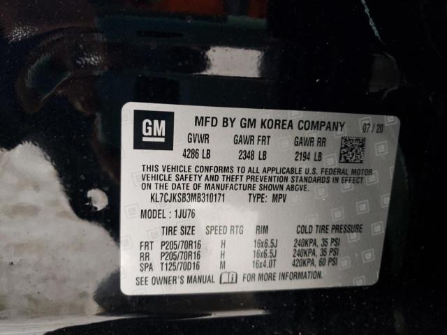 Photo 10 from auction – 2021 CHEVROLET TRAX LS with VIN KL7CJKSB3MB310171