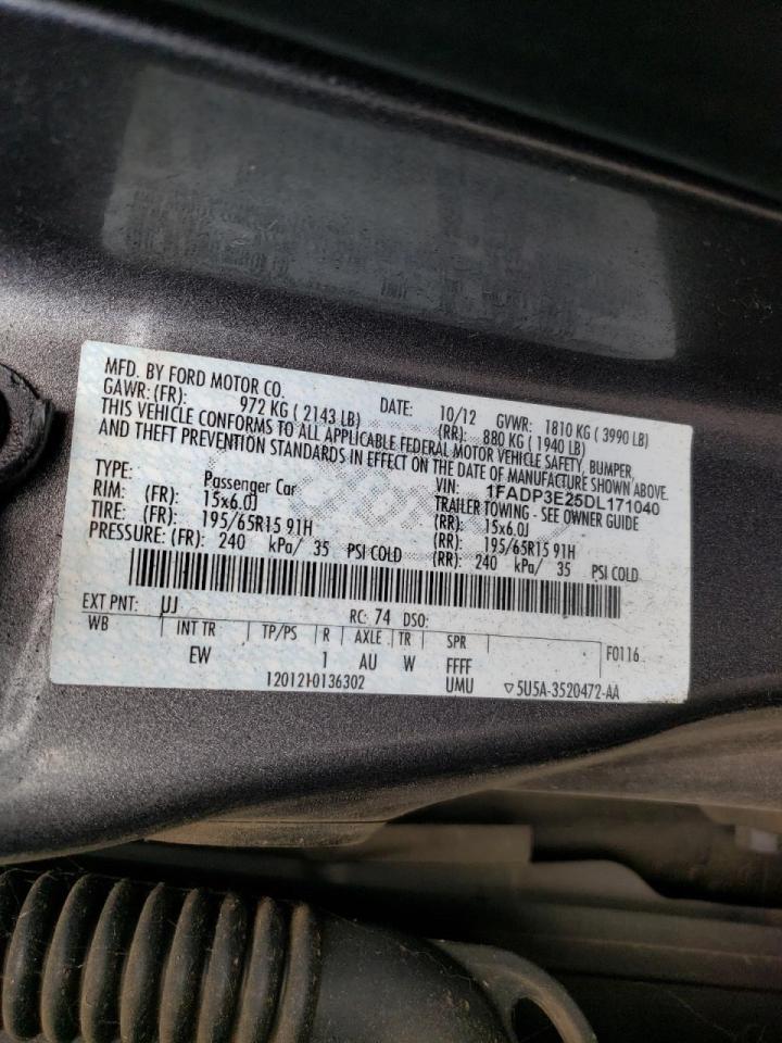 Фото 10 с аукциона – 2013 FORD FOCUS S с VIN 1FADP3E25DL171040