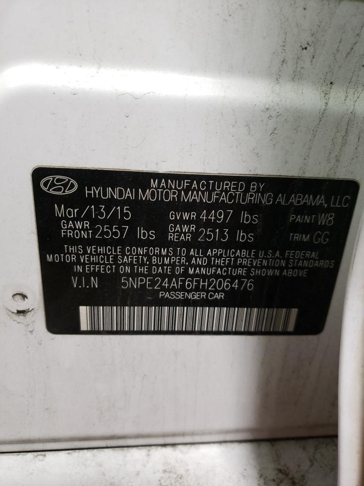 Photo 10 from auction – 2015 HYUNDAI SONATA SE with VIN 5NPE24AF6FH206476