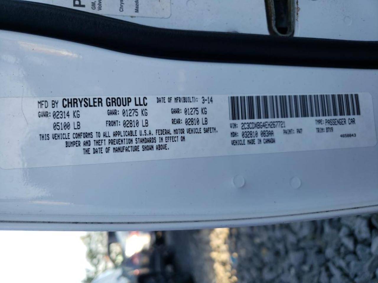 Photo 10 from auction – 2014 DODGE CHARGER SE with VIN 2C3CDXBG4EH267721