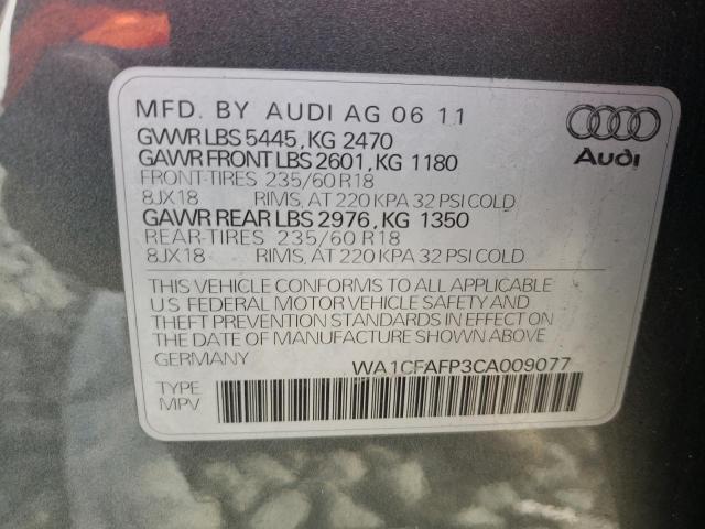 Photo 10 from auction – 2012 AUDI Q5 PREMIUM with VIN WA1CFAFP3CA009077