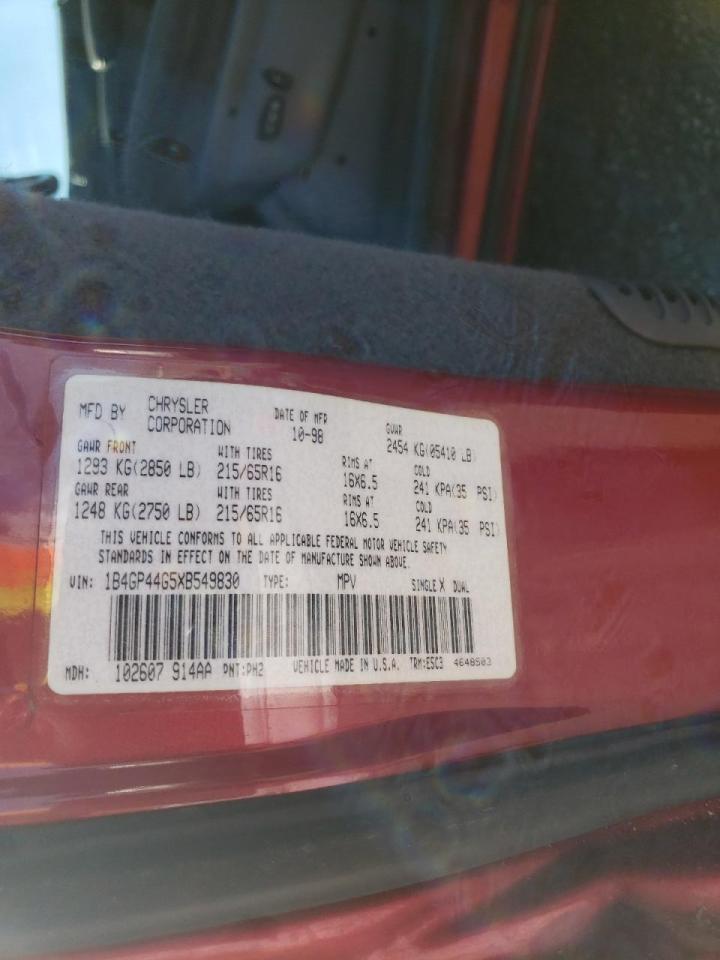 Photo 10 from auction – 1999 DODGE GRAND CARA with VIN 1B4GP44G5XB549830