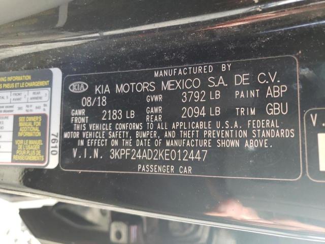 Photo 10 from auction – 2019 KIA FORTE FE with VIN 3KPF24AD2KE012447