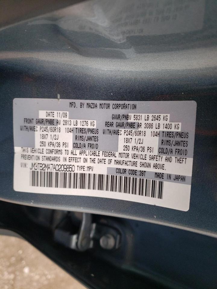 Photo 10 from auction – 2010 MAZDA CX-9 with VIN JM3TB2MA7A0209850
