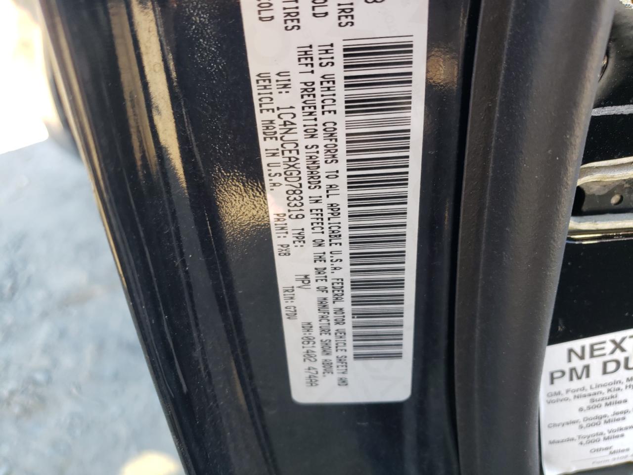 Photo 10 from auction – 2016 JEEP COMPASS LA with VIN 1C4NJCEAXGD783319