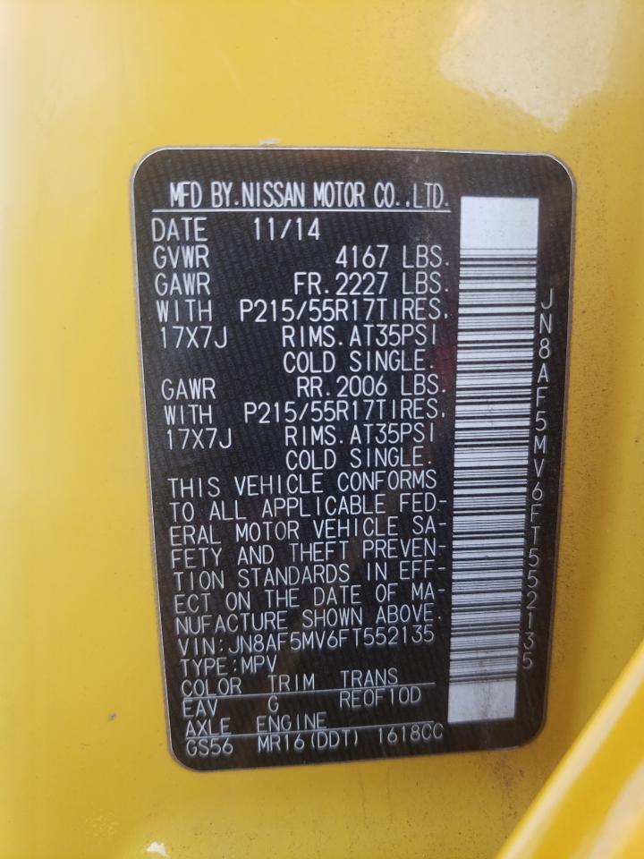 Photo 10 from auction – 2015 NISSAN JUKE S with VIN JN8AF5MV6FT552135