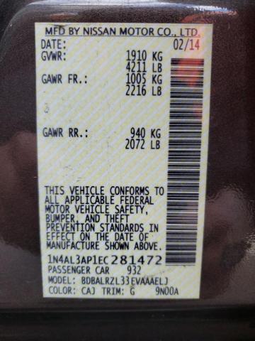 Photo 10 from auction – 2014 NISSAN ALTIMA 2.5 with VIN 1N4AL3AP1EC281472