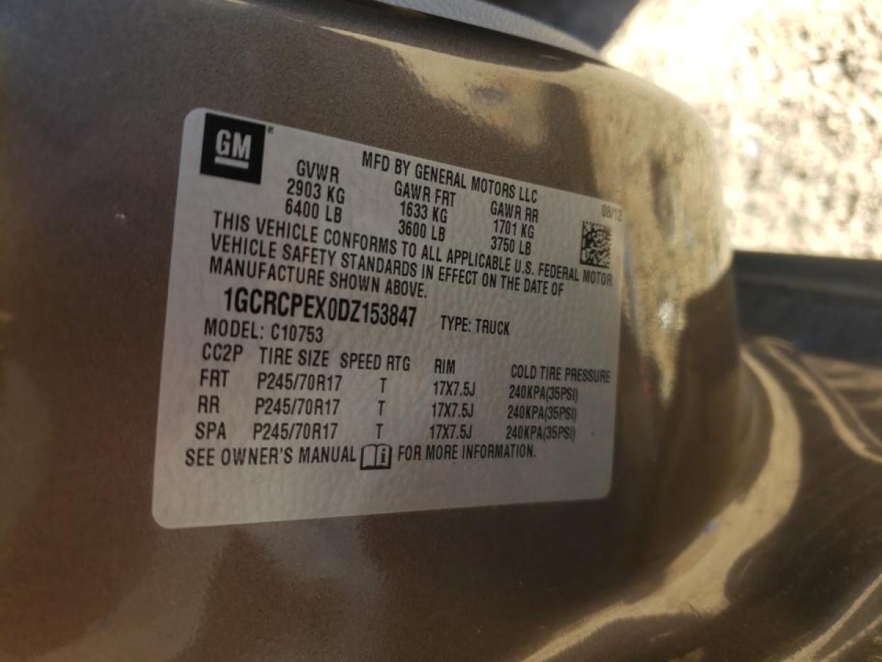 Photo 10 from auction – 2013 CHEVROLET SILVERADO with VIN 1GCRCPEX0DZ153847