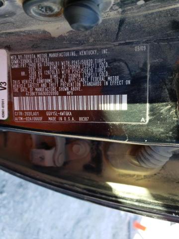 Photo 10 from auction – 2009 TOYOTA VENZA with VIN 4T3BK11A69U020990