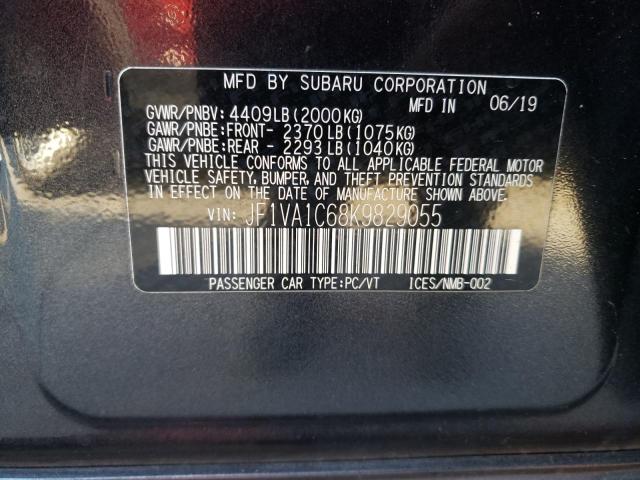 Photo 10 from auction – 2019 SUBARU WRX PREMIU with VIN JF1VA1C68K9829055