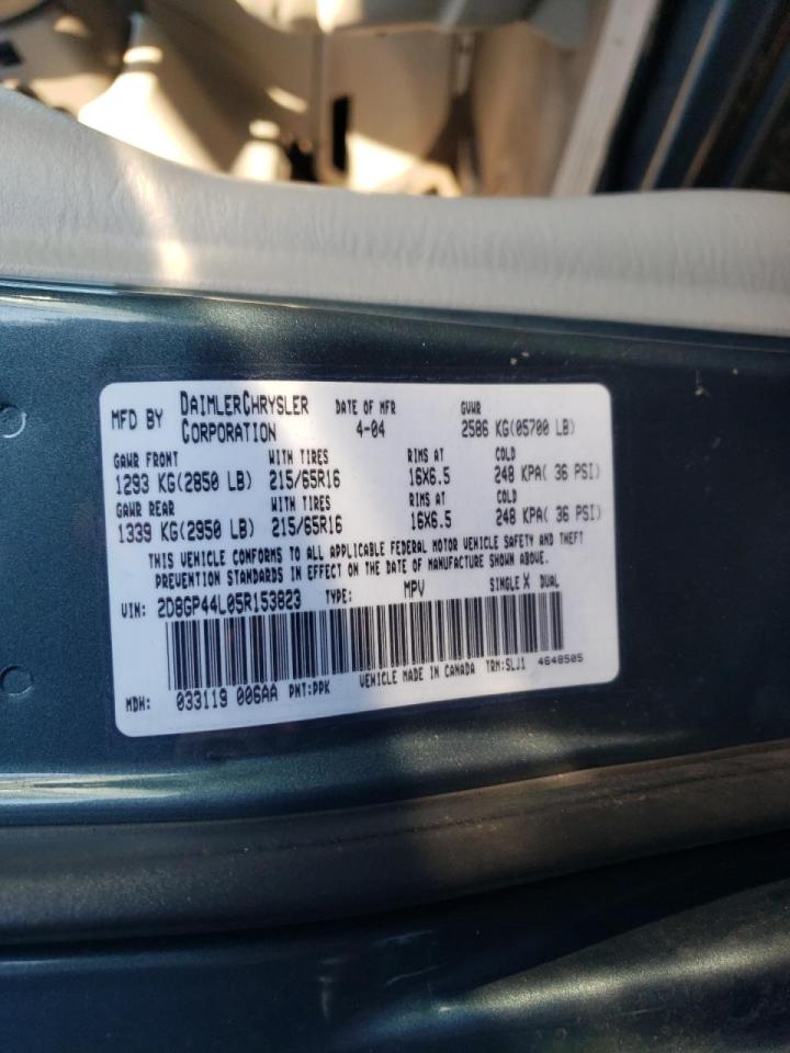 Photo 10 from auction – 2005 DODGE GRAND CARA with VIN 2D8GP44L05R153823
