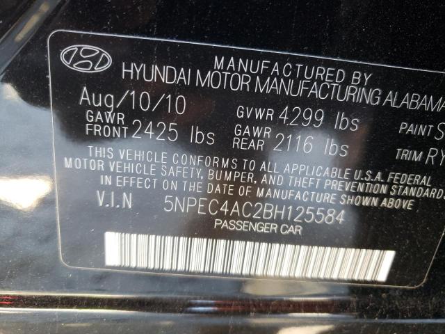 HYUNDAI SONATA SE 2011 with VIN 5NPEC4AC2BH125584 - Photo from auction