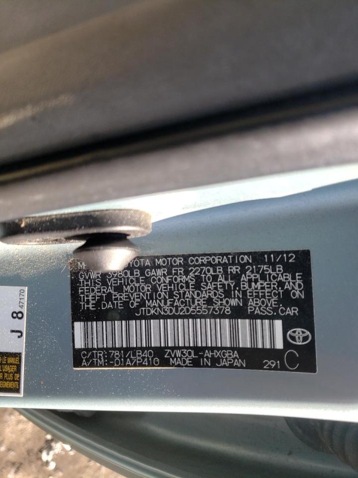Photo 10 from auction – 2013 TOYOTA PRIUS with VIN JTDKN3DU2D5557378