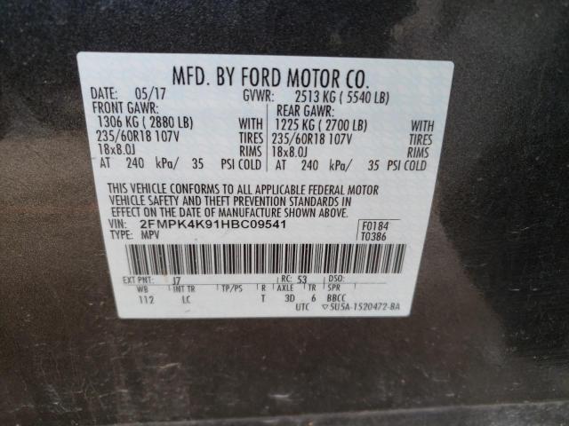 Photo 10 from auction – 2017 FORD EDGE TITAN with VIN 2FMPK4K91HBC09541
