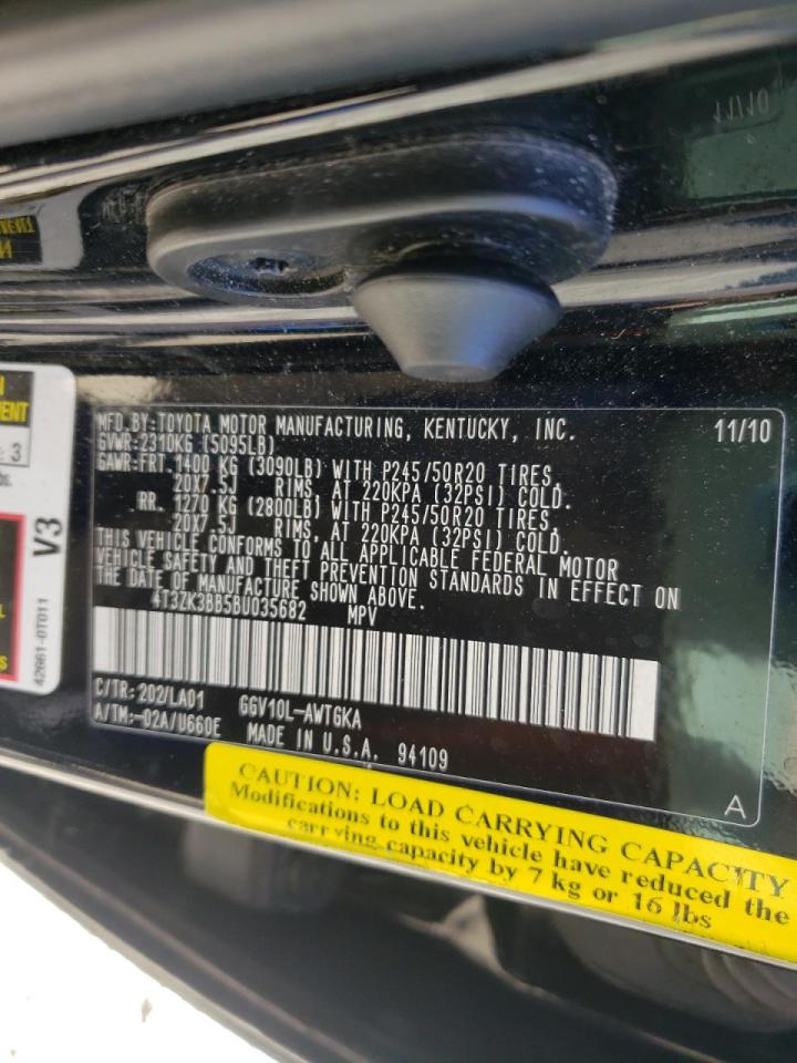 Photo 10 from auction – 2011 TOYOTA VENZA with VIN 4T3ZK3BB5BU035682