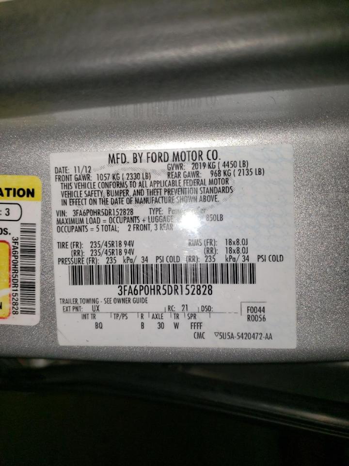Photo 10 from auction – 2013 FORD FUSION SE with VIN 3FA6P0HR5DR152828