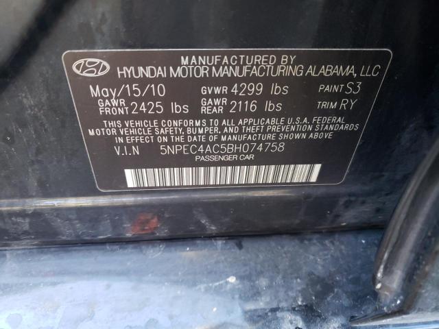 Photo 10 from auction – 2011 HYUNDAI SONATA SE with VIN 5NPEC4AC5BH074758