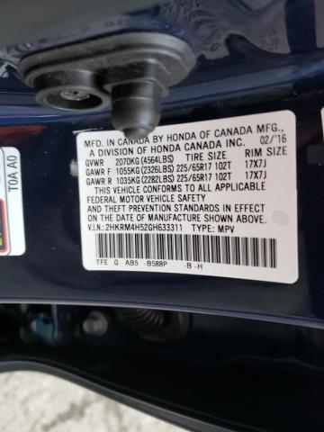Photo 10 from auction – 2016 HONDA CR-V EX with VIN 2HKRM4H52GH633311
