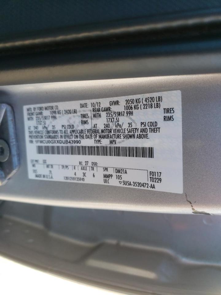 Photo 10 from auction – 2013 FORD ESCAPE SE with VIN 1FMCU0GXXDUB43990