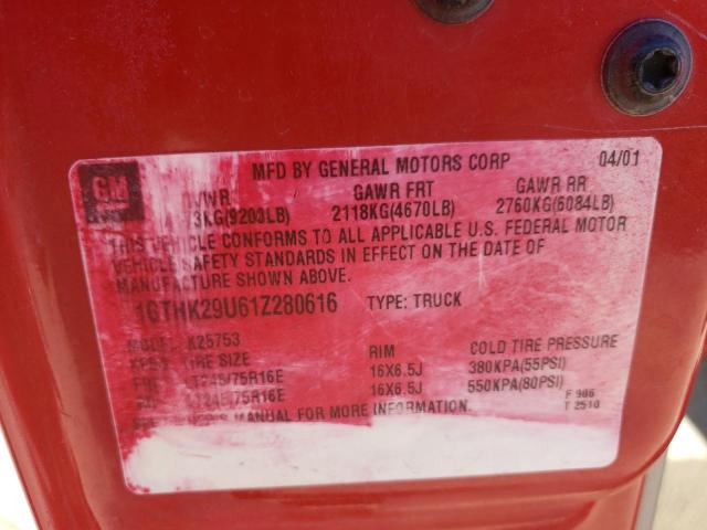 Photo 10 from auction – 2001 GMC SIERRA K25 with VIN 1GTHK29U61Z280616