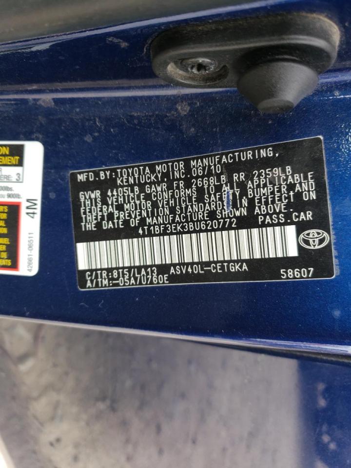 Photo 10 from auction – 2011 TOYOTA CAMRY BASE with VIN 4T1BF3EK3BU620772