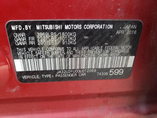 Photo 10 from auction – 2016 MITSUBISHI LANCER ES with VIN JA32U2FU0GU012069