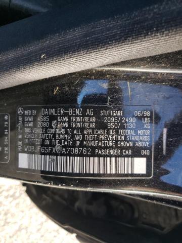 Photo 10 from auction – 1998 MERCEDES-BENZ E 320 with VIN WDBJF65FXWA708762