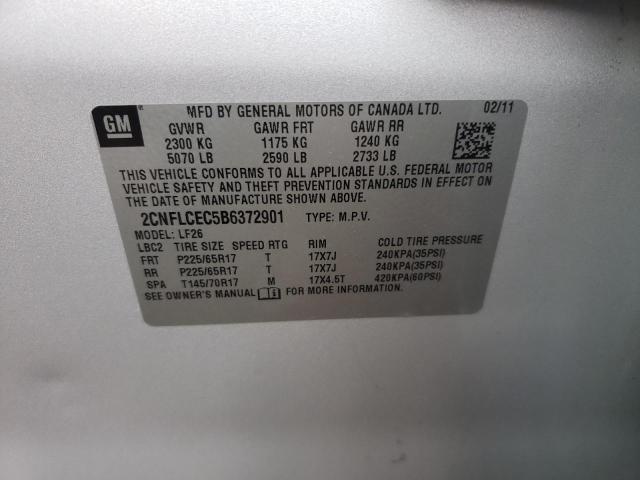 Photo 10 from auction – 2011 CHEVROLET EQUINOX LS with VIN 2CNFLCEC5B6372901