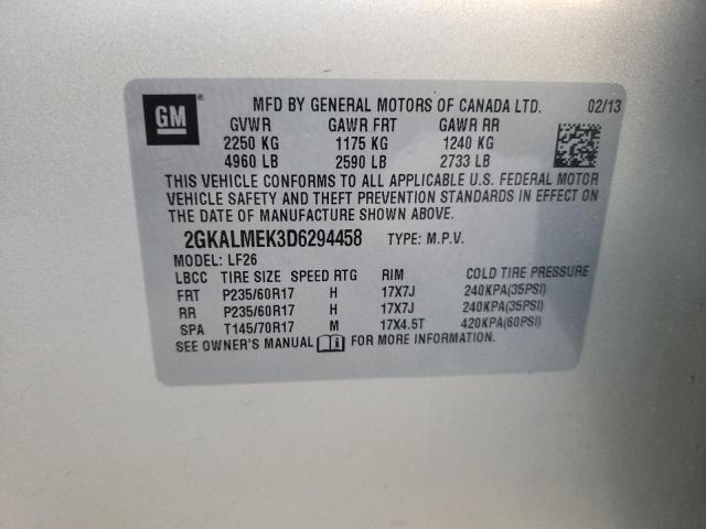 Фото 10 с аукциона – 2013 GMC TERRAIN SL с VIN 2GKALMEK3D6294458