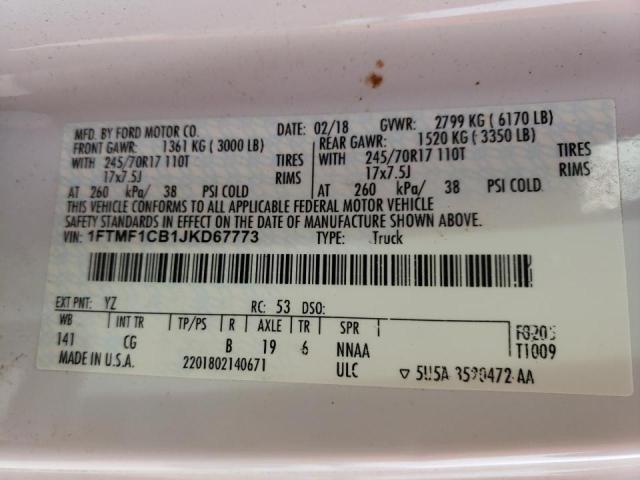Photo 10 from auction – 2018 FORD F150 with VIN 1FTMF1CB1JKD67773