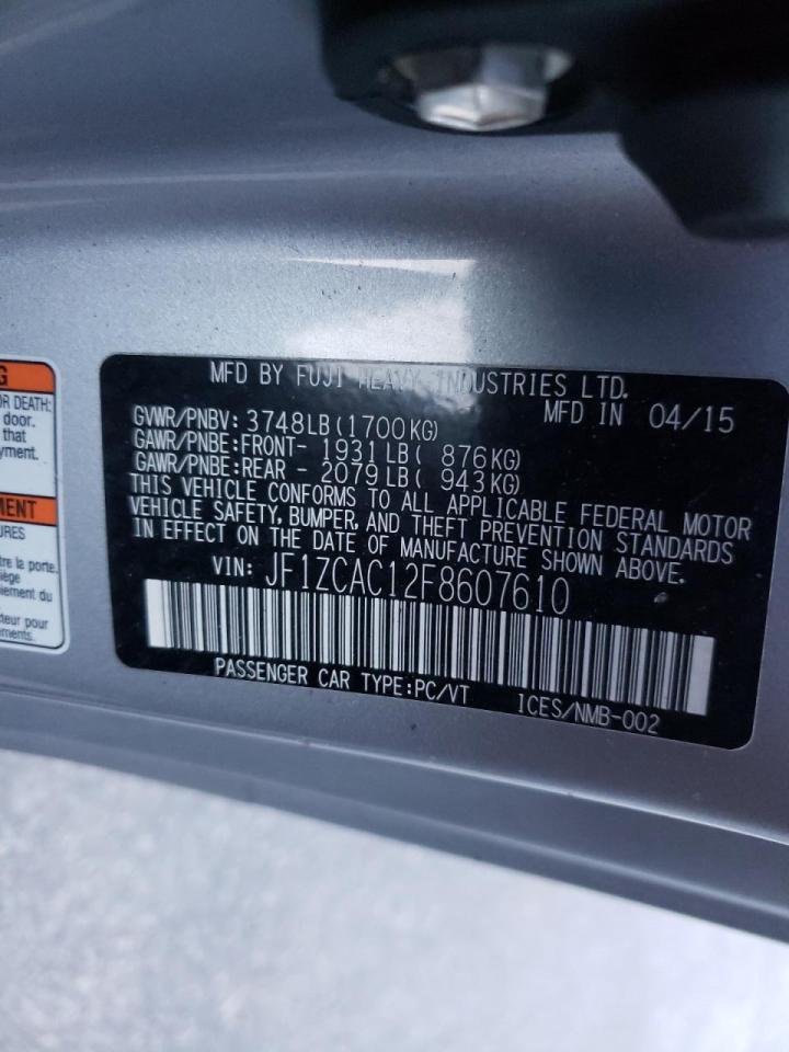 Photo 10 from auction – 2015 SUBARU BRZ 2.0 LI with VIN JF1ZCAC12F8607610