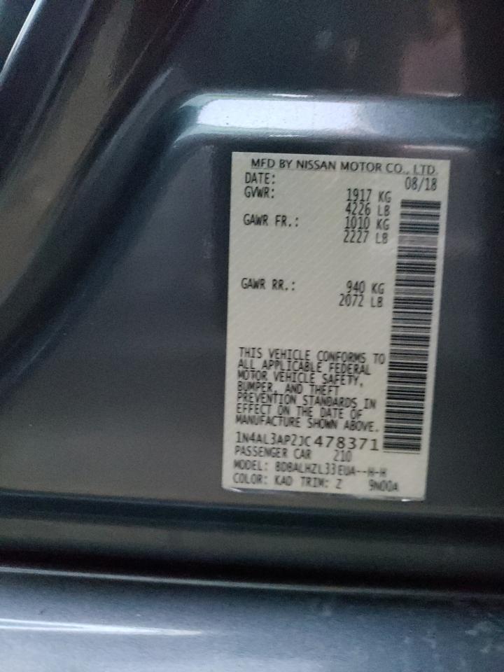Photo 10 from auction – 2018 NISSAN ALTIMA 2.5 with VIN 1N4AL3AP2JC478371