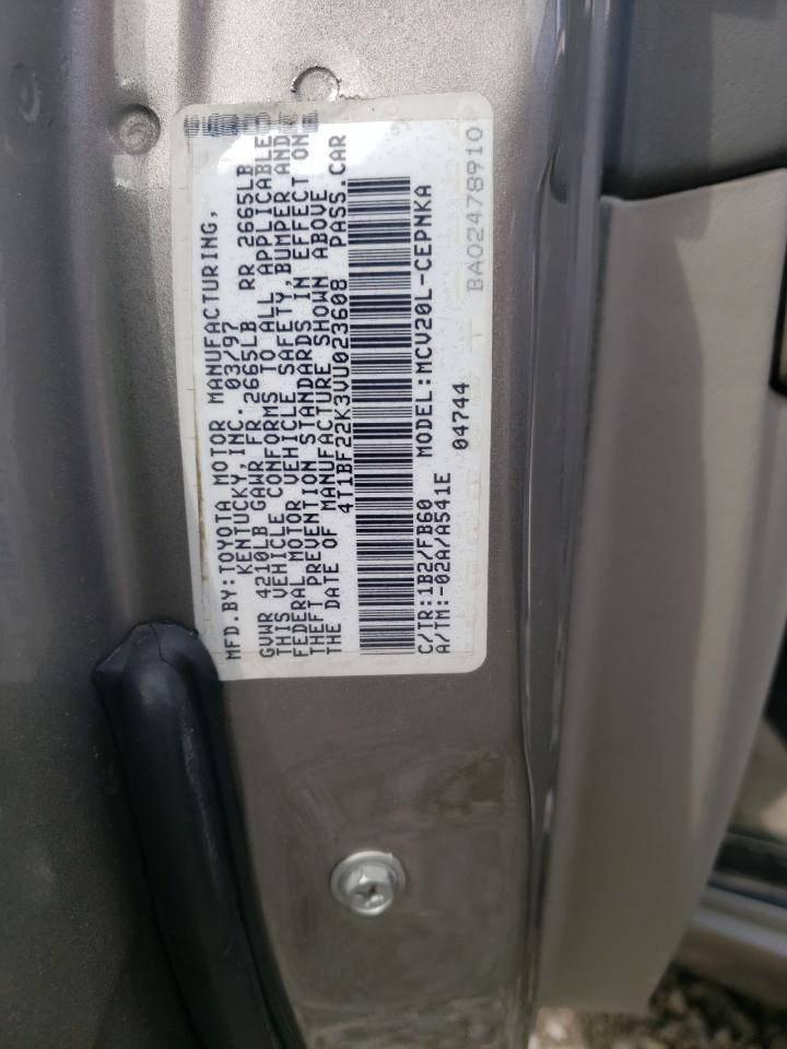 Photo 10 from auction – 1997 TOYOTA CAMRY CE with VIN 4T1BF22K3VU023608