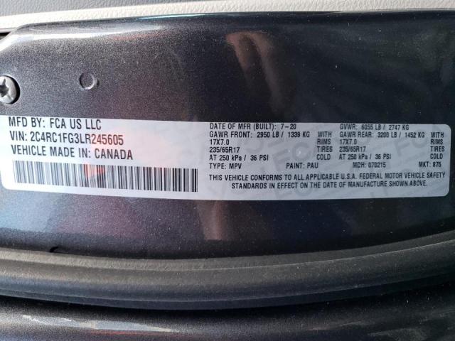 Photo 10 from auction – 2020 CHRYSLER PACIFICA T with VIN 2C4RC1FG3LR245605