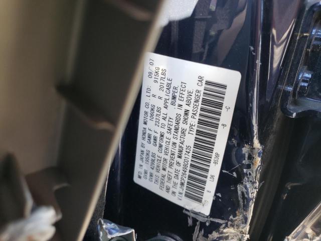 Photo 10 from auction – 2008 HONDA ACCORD LXP with VIN JHMCP26498C017435