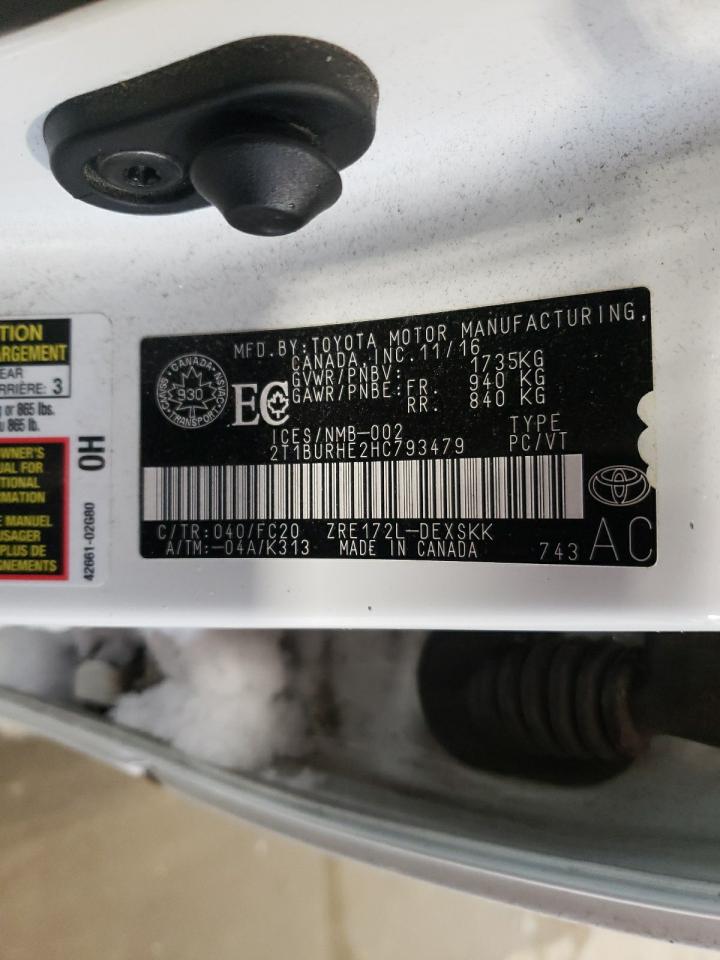 Photo 10 from auction – 2017 TOYOTA COROLLA L with VIN 2T1BURHE2HC793479