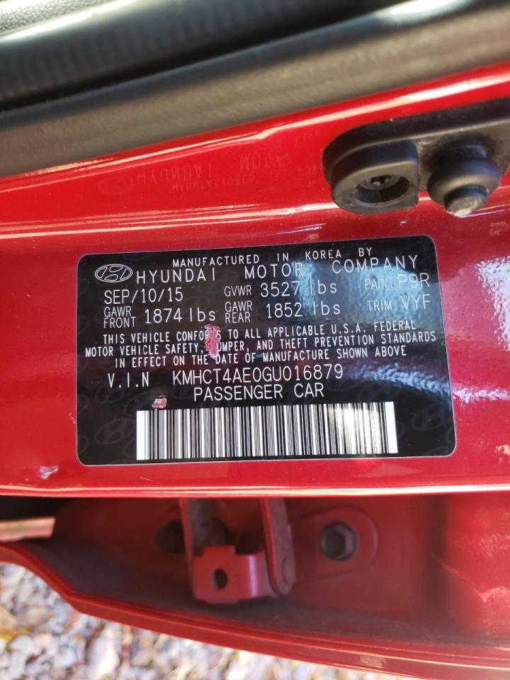 Photo 10 from auction – 2016 HYUNDAI ACCENT SE with VIN KMHCT4AE0GU016879