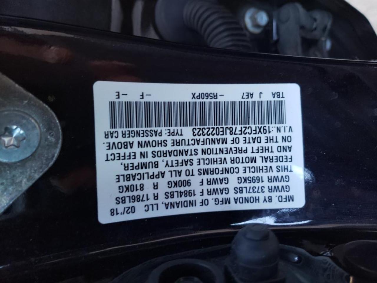 Photo 10 from auction – 2018 HONDA CIVIC EX with VIN 19XFC2F78JE022323