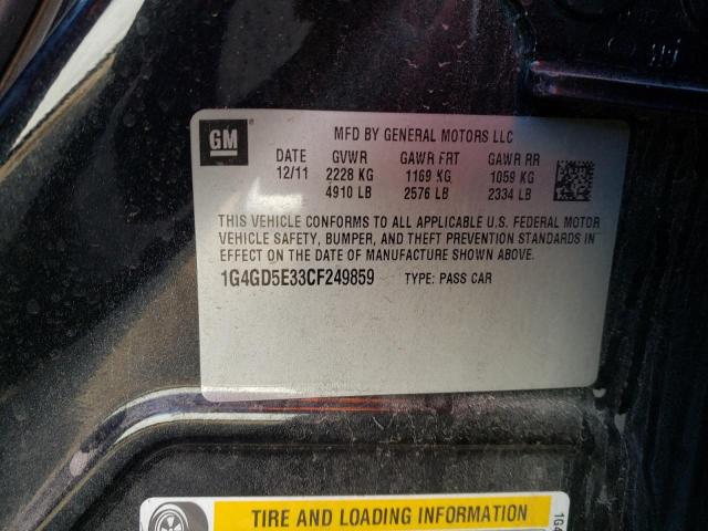 Фото 10 с аукциона – 2012 BUICK LACROSSE P с VIN 1G4GD5E33CF249859