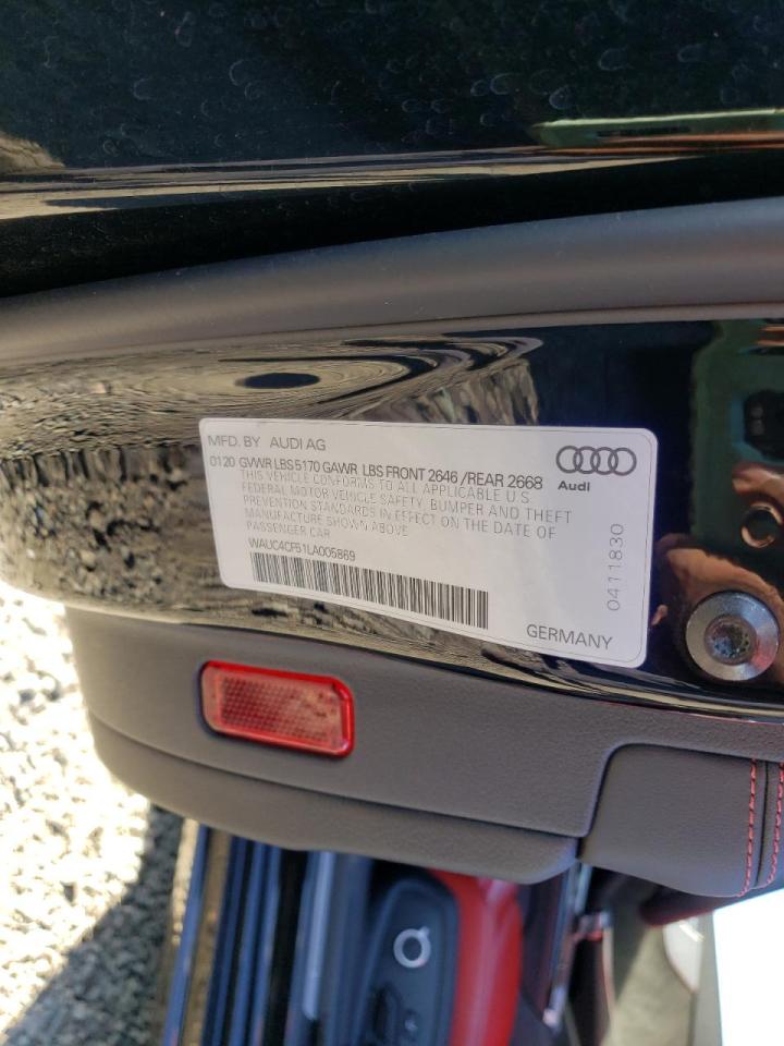 Photo 10 from auction – 2020 AUDI S5 PREMIUM with VIN WAUC4CF51LA005869