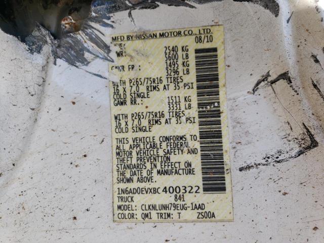 Photo 10 from auction – 2011 NISSAN FRONTIER S with VIN 1N6AD0EVXBC400322