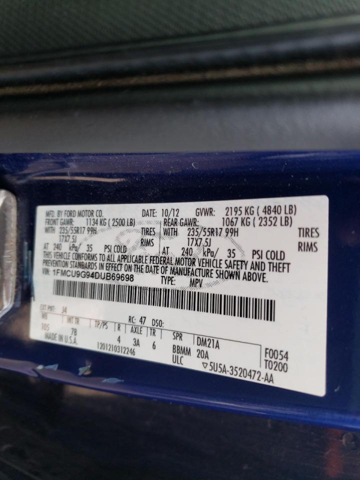 Photo 10 from auction – 2013 FORD ESCAPE SE with VIN 1FMCU9G94DUB69698